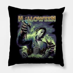 halloween graveyard orange Pillow