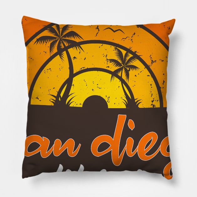 san diego california Pillow by PhiloArt