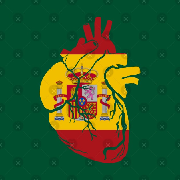 Anatomical heart design, Spanish flag by Bun Art Store