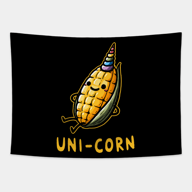 Unicorn Uni Corn Mystical Crop (Back Print) Tapestry by DoodleDashDesigns