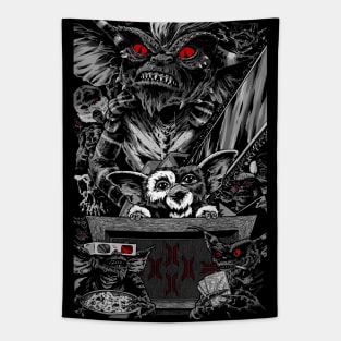 Gremlins 80s horror movies mogwai gizmo stripe Tapestry
