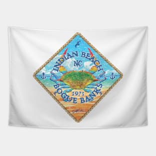 Indian Beach, Bogue Banks, North Carolina with Blue Crab on Beach Tapestry