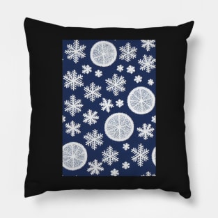 Christmas Seamless Pattern - Snowflakes #6 Pillow