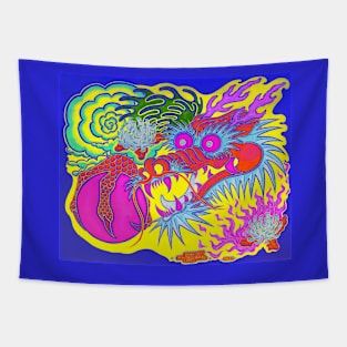 Neon Dragon With 4 Elements Variant 25 Tapestry
