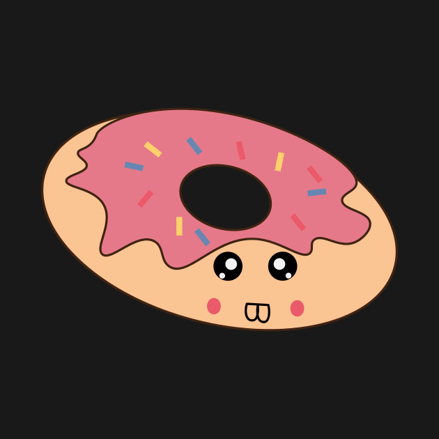 Adorable Kawaii Donut by letzdoodle