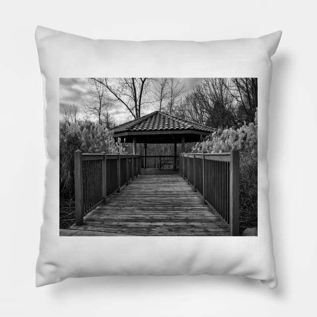 The Pavilion By The River Pillow by KirtTisdale