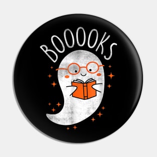 Funny Halloween Cute Ghost Book Reading School Teacher Pin