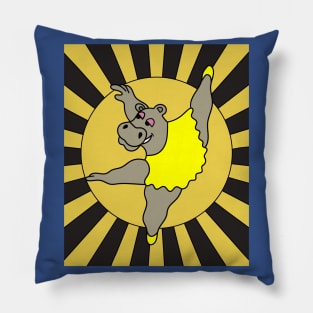 Dancing Ballerina Ballet Hippopotamus Pillow