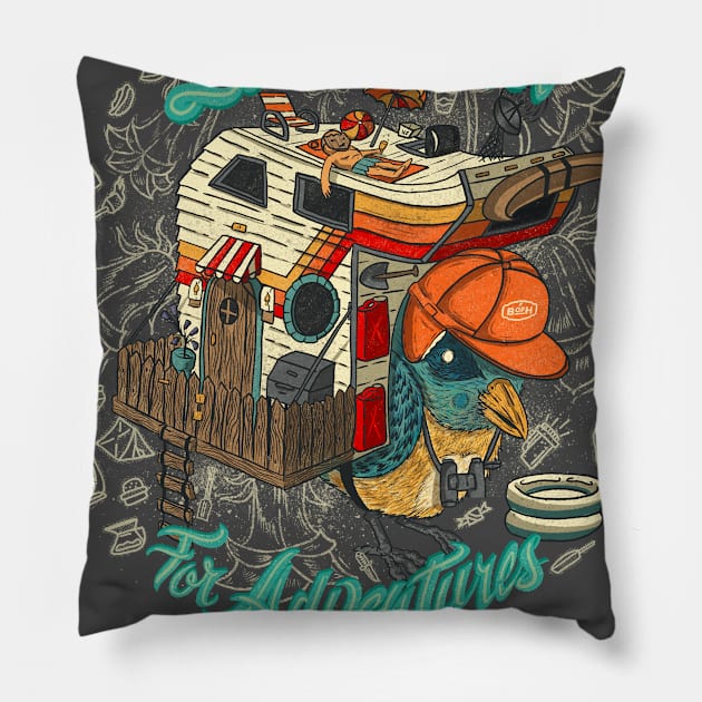 Leave Room for Adventures Pillow by BrotherhoodOfHermanos