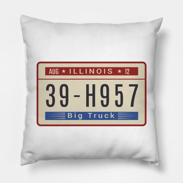 Illinois License Plate Pillow by kani