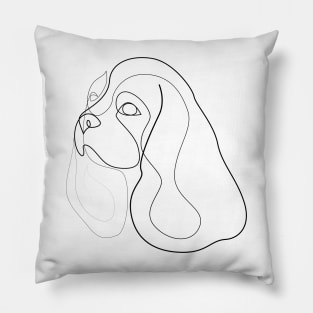 King Charles Cavalier - Spaniel - one line drawing Pillow