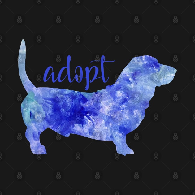 Don't buy adopt cute watercolor dog blue by WatercolorFun