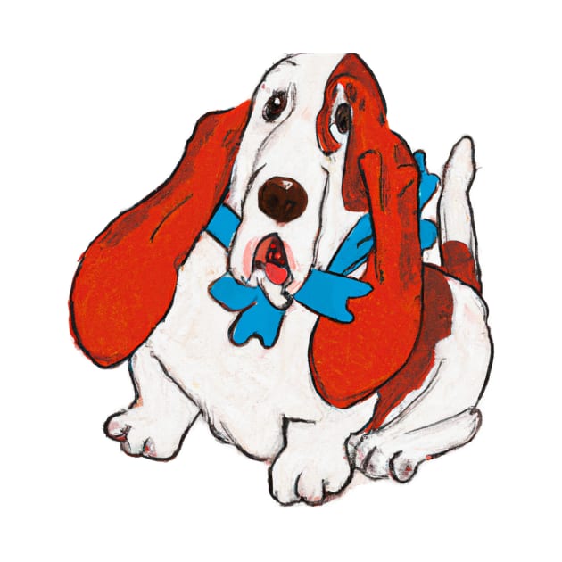 Cute Basset Hound Drawing by Play Zoo
