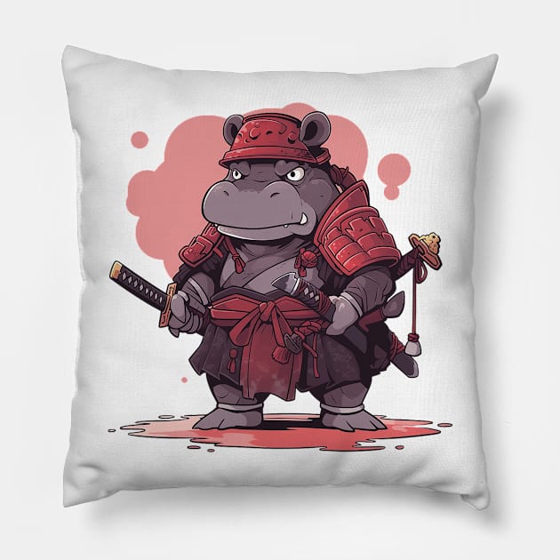 hippopotamus Pillow by fancy ghost