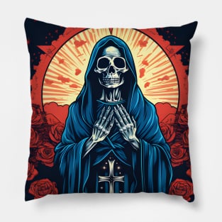 Day Of The Dead - Praying La Calavera Catrina - Santa Muerte Pillow