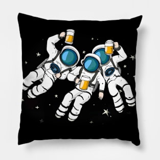 Astronaut Drink Beer In Space Pillow