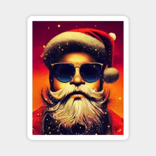 Modern Santa Claus in sunglasses. Magnet