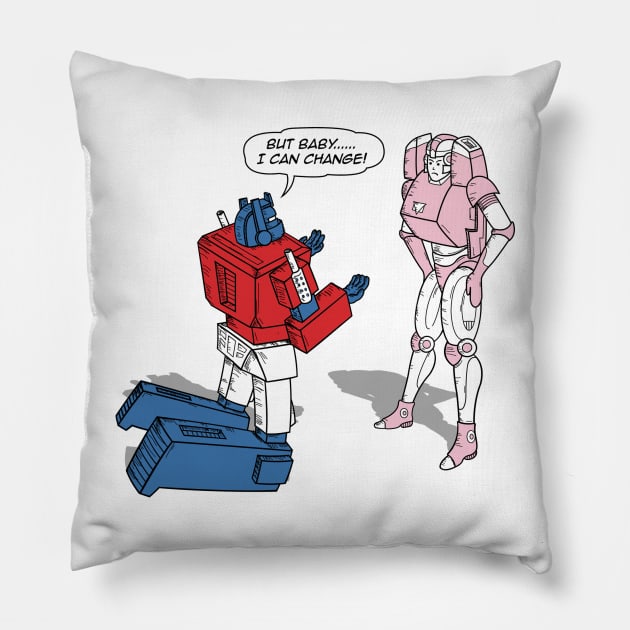 Optimus Prime Transformers Funny Parody Pillow by Gammaray