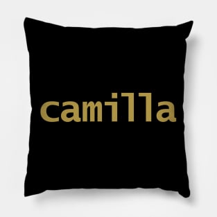 Camilla Minimal Typography Gold Text Pillow