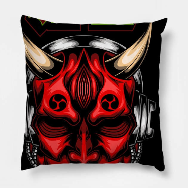 Akaname Oni Mask Pillow by Retrostyle