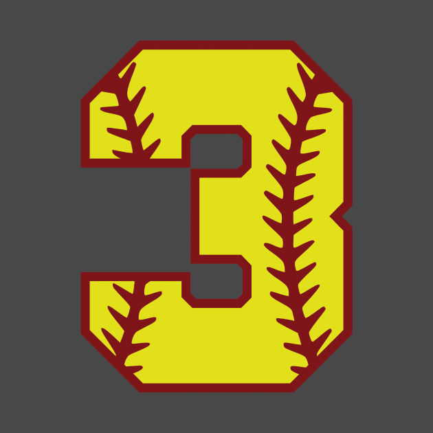 Jersey Number 3 Fastpitch Softball Mom or Dad Sports design by nikkidawn74