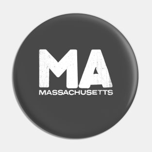 MA Massachusetts State Vintage Typography Pin