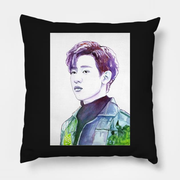 KPOP Got7 Bambam Watercolour Design Pillow by NiamhYoungArt