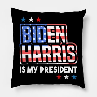 Biden Harris is My President American Flag Pillow