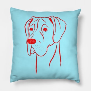 Great Dane (Cyan and Red) Pillow