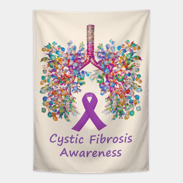 Lungs, floral Lungs, cf, cystic fibrosis, colorful flowers, respiratory therapist Tapestry by Collagedream