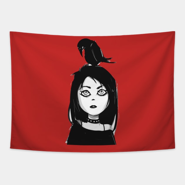 crow lover Tapestry by SGcreative