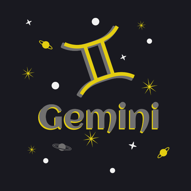 Star sign Gemini twins Symbol by Foxxy Merch