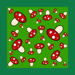 Mushroom Love - Gamer Green Pattern T-Shirt