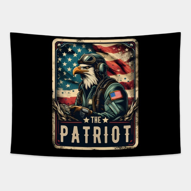 The Patriot Eagle Pilot Bird American Flag Tarot Card Pun Tapestry by Nature Exposure