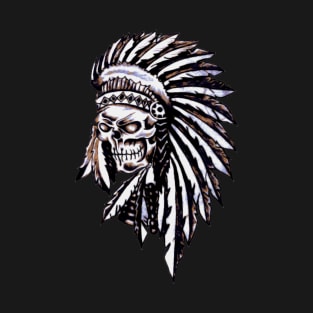 Native American Indian Skull Headdress T-Shirt