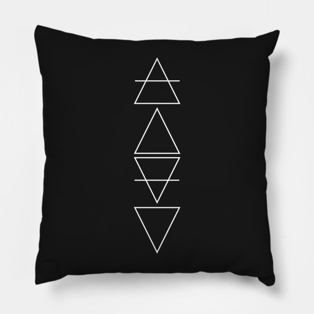 The Four Elements Symbols Pillow by ScienceCorner