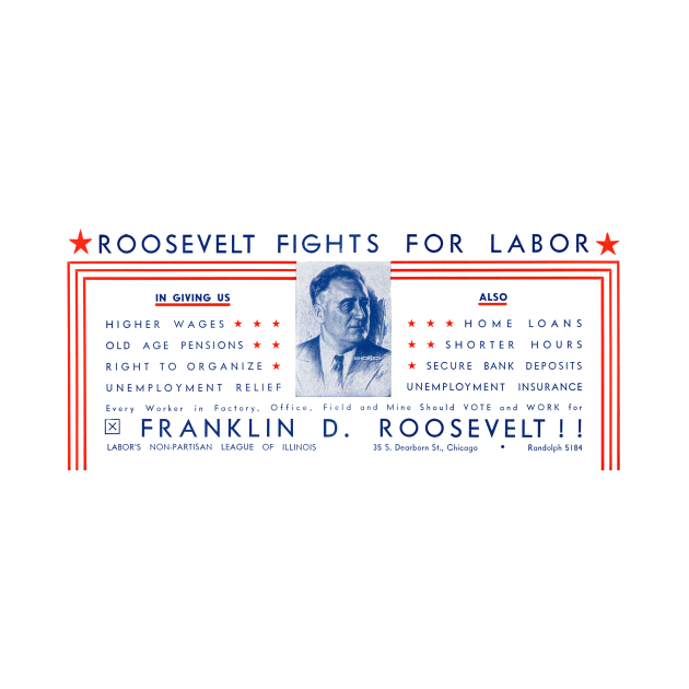 1936 Roosevelt Fights For Labor by historicimage
