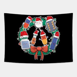 Pharmacist Christmas Wreath - Merry Christmas & Happy New Year Tapestry