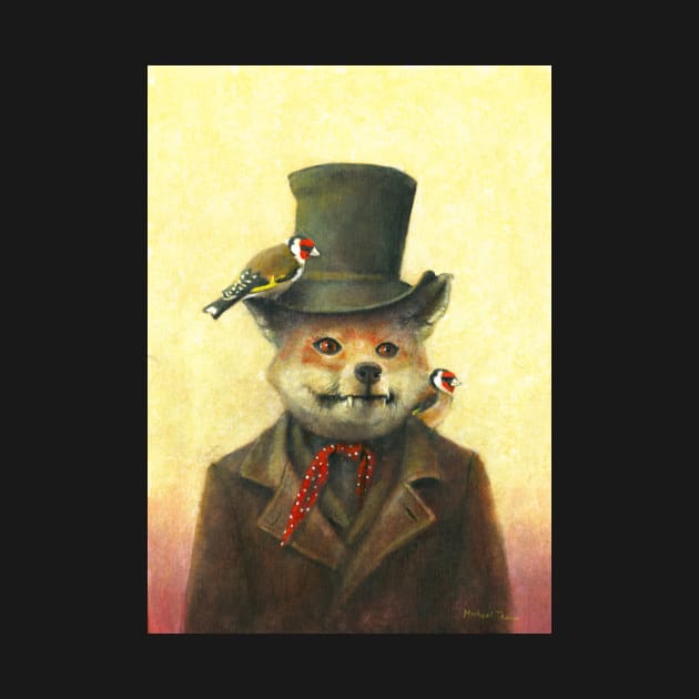 Victorian Fox And Goldfinch by mictomart