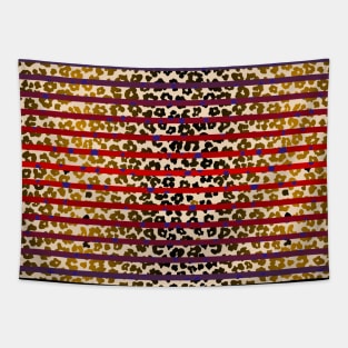 Colourful gradient unique flowers leopard stripes abstract modern 244 Pattern Tapestry