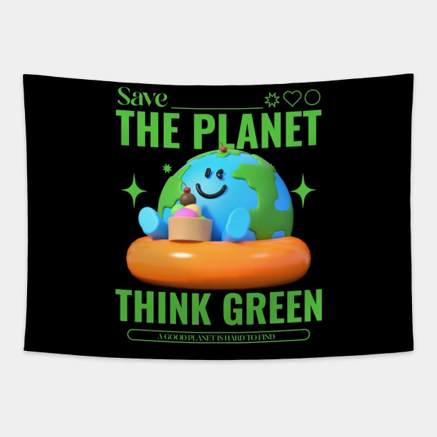 Save The Planet Go Green Earth Day Environmentalist Environment Tapestry by Tip Top Tee's