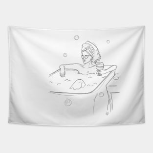 Woman in a Bathtub Tapestry