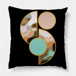 Earth tone colors vibrant bright unique minimalist neutral organic geometric boho pattern 384 Abstract Pillow