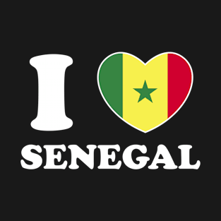 I Love Senegal Heart Flag Women Men Kids Souvenir T-Shirt