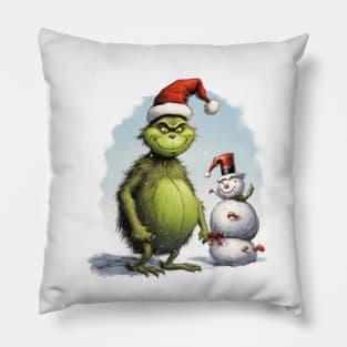 GRINCH AND SNOWMAN Pillow