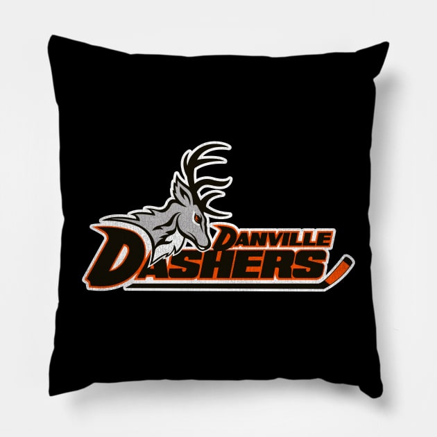 Defunct Danville Dashers Illinois Hockey Team Pillow by Defunctland