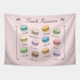 French Macarons on Misty Rose Tapestry