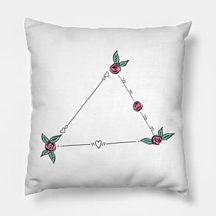 Triangulum Australe (Southern Triangle) Constellation Roses and Hearts Doodle Pillow