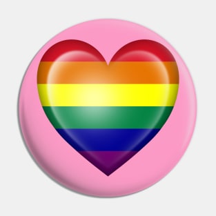 Gay Pride Rainbow Heart Flag Pin