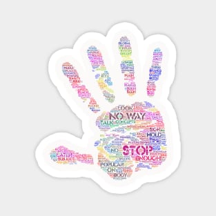 Hand Stop Sign Silhouette Shape Text Word Cloud Magnet